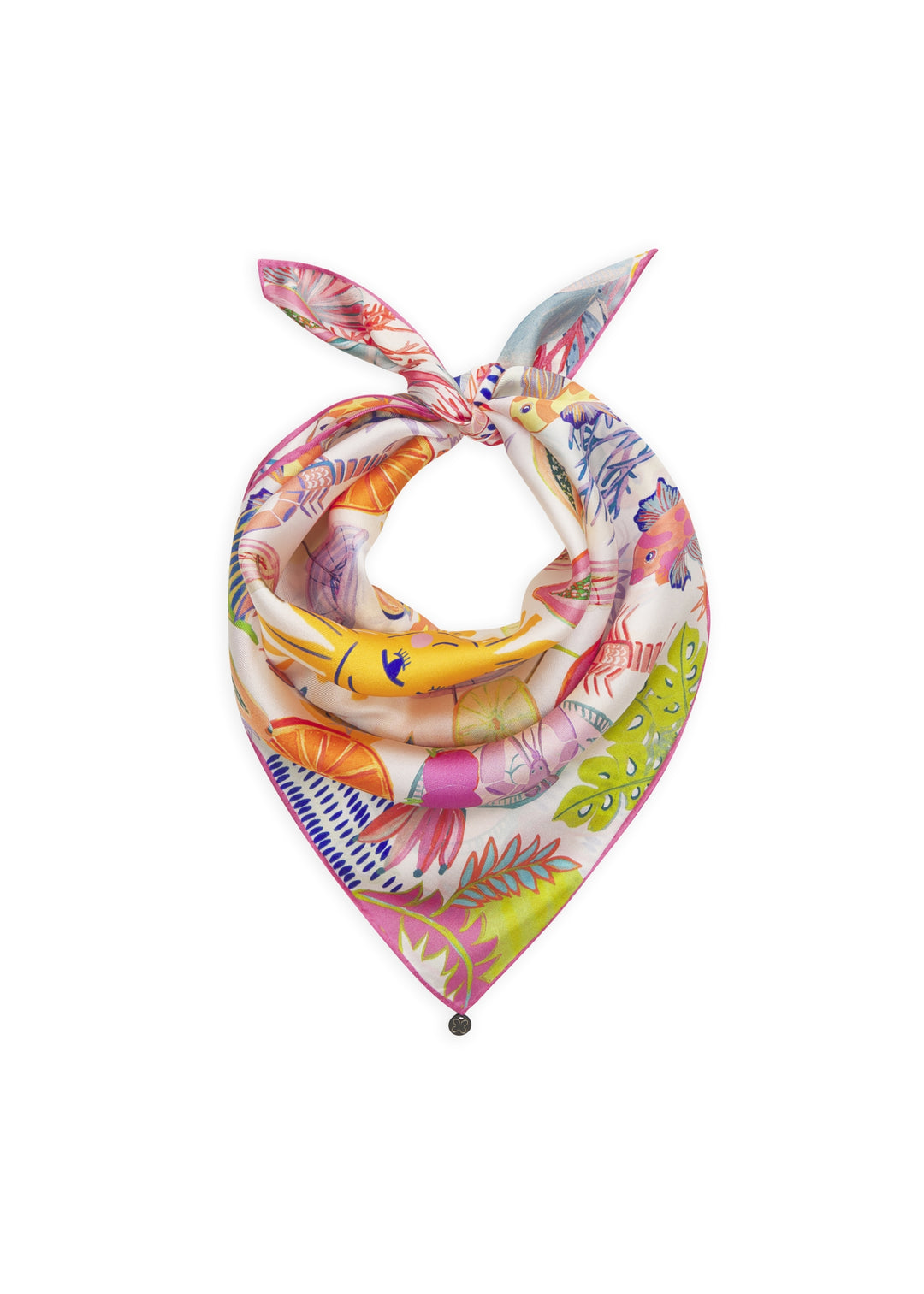 PRINTED NICKI SILK SUN ORNAMENT MIX pink-53X53CM, pink PIN1 Bild 1