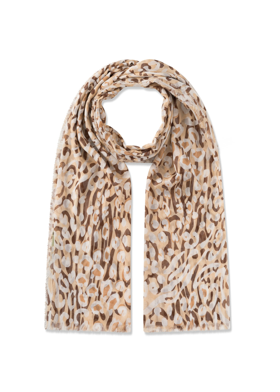 PRINTED SCARF BAMBOO LEO beige-100X190CM, beige BEI2 Bild 1