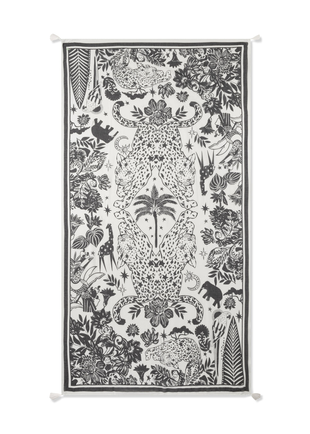 PRINTED SCARF  COTTON JUNGLE weiß-100X180CM, weiß WHI1 Bild 2