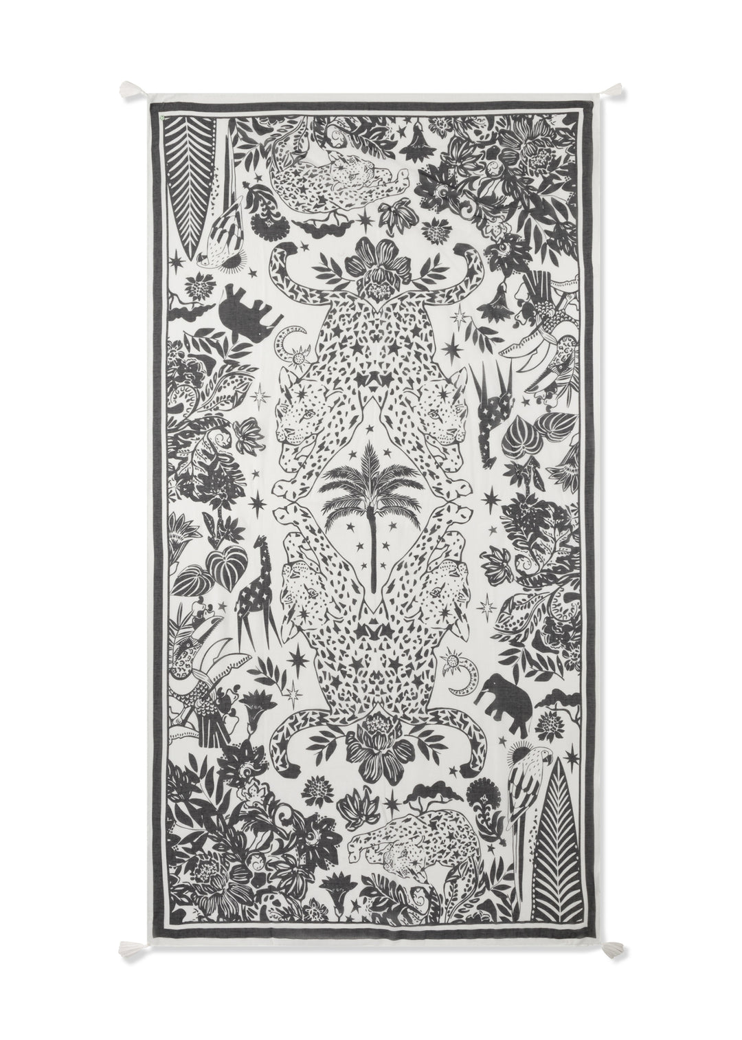 PRINTED SCARF  COTTON JUNGLE weiß-100X180CM, weiß WHI1 Bild 2