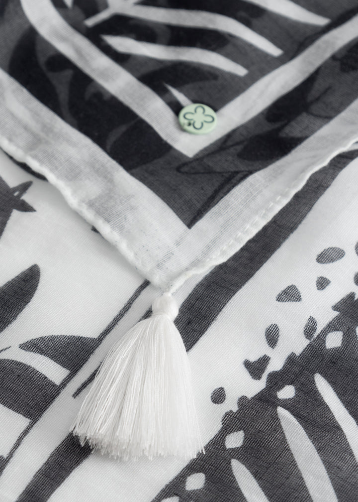 PRINTED SCARF  COTTON JUNGLE weiß-100X180CM, weiß WHI1 Bild 3
