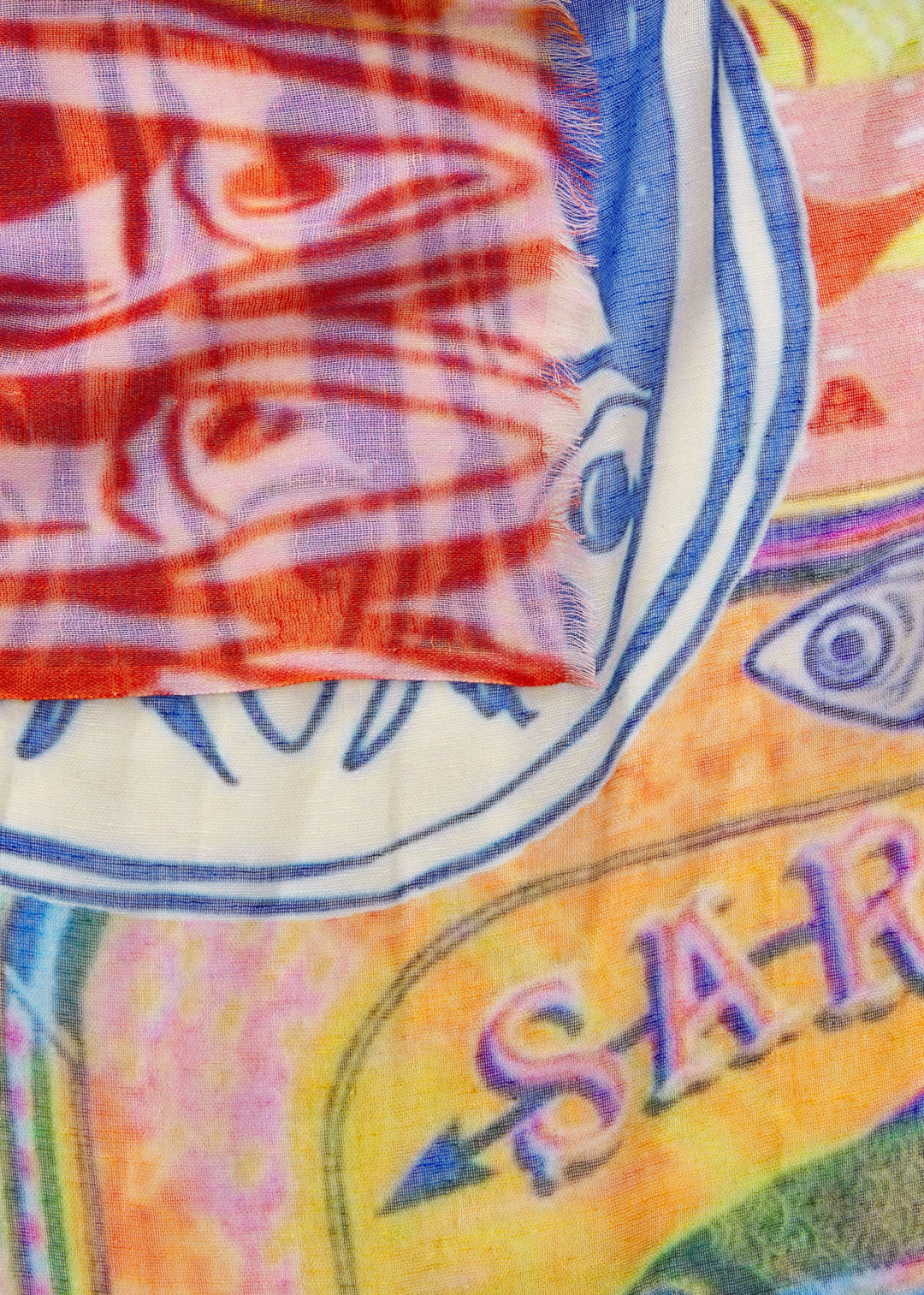 PRINTED SCARF COTTON MIX SARDINES blau-70X180CM, blau BLU2 Bild 3