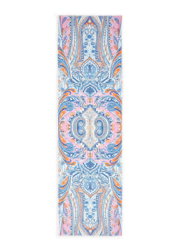 PRINTED SCARF COTTON PAISLEY blau-50X180CM, blau BLU2 Bild 2