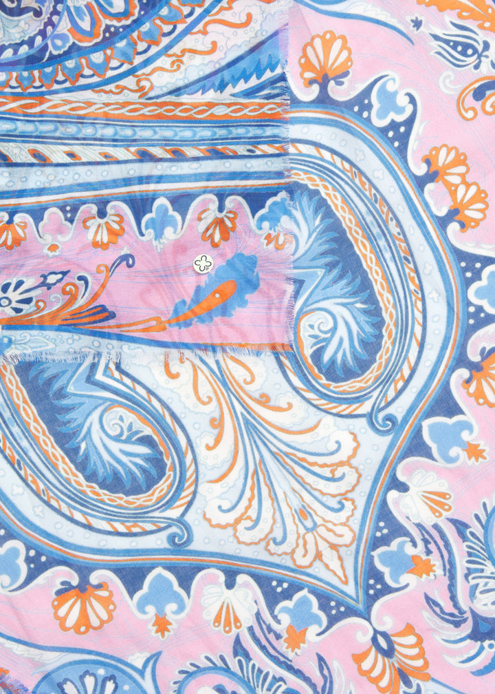 PRINTED SCARF COTTON PAISLEY blau-50X180CM, blau BLU2 Bild 3