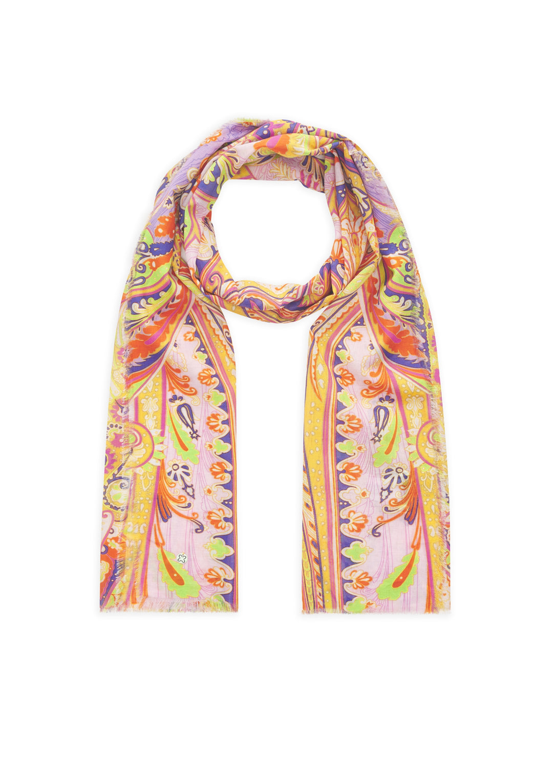 PRINTED SCARF COTTON PAISLEY gelb-50X180CM, gelb YEL2 Bild 1