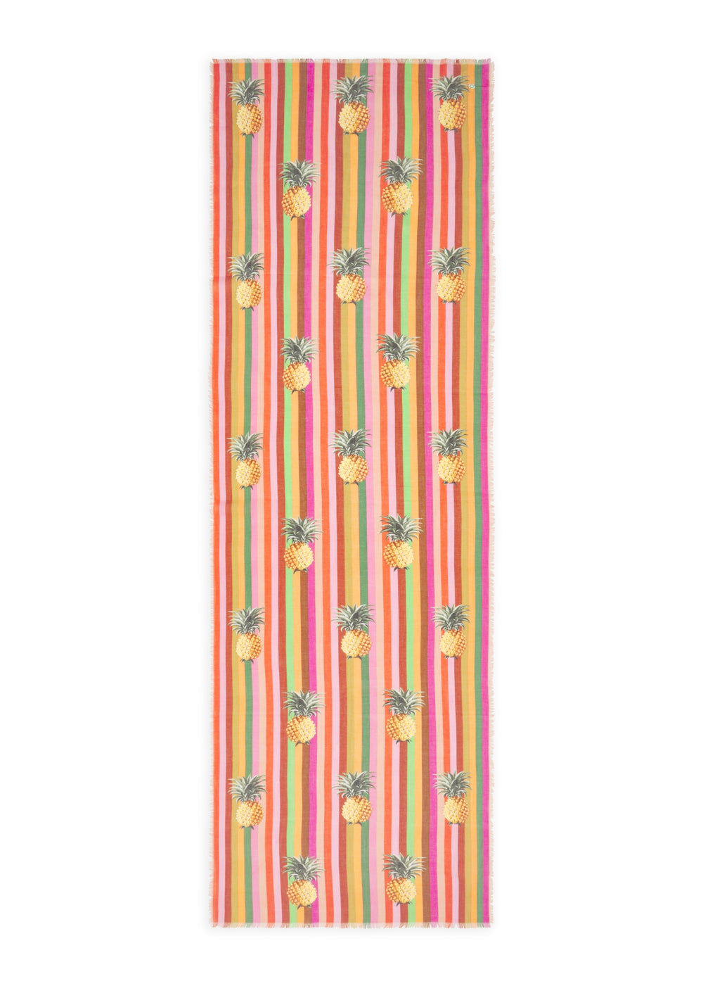 PRINTED SCARF COTTON PINEAPPLE STRIPES rot-50X180CM, rot RED2 Bild 2