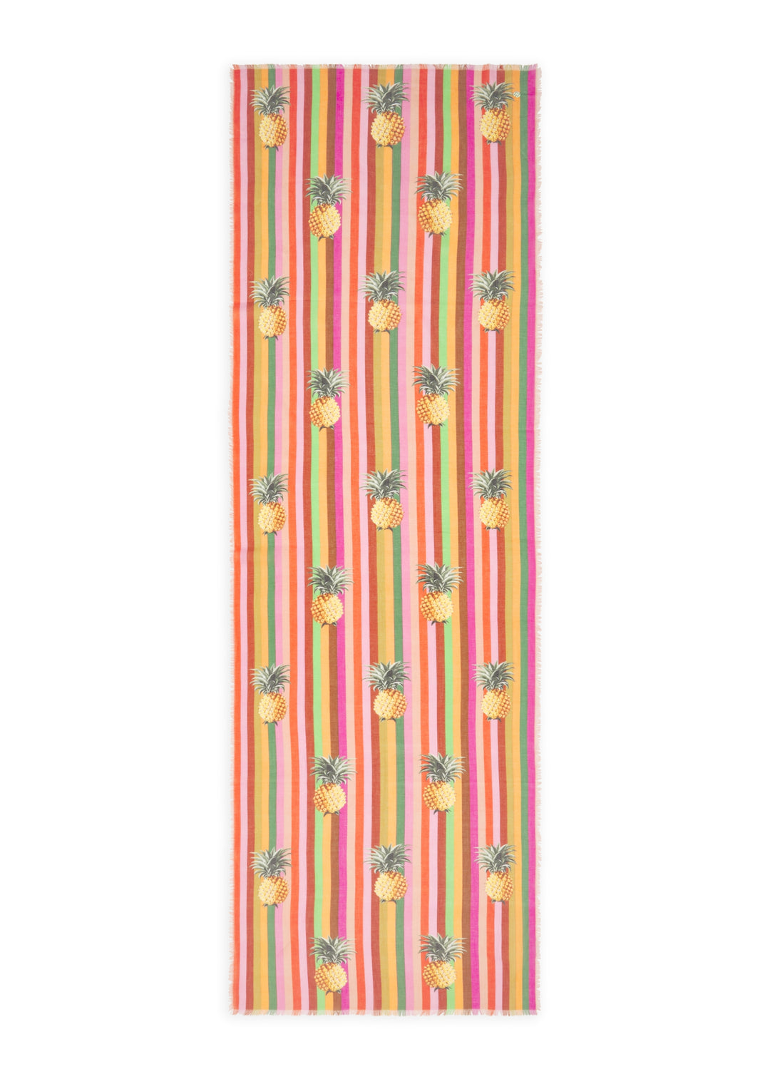 PRINTED SCARF COTTON PINEAPPLE STRIPES rot-50X180CM, rot RED2 Bild 2
