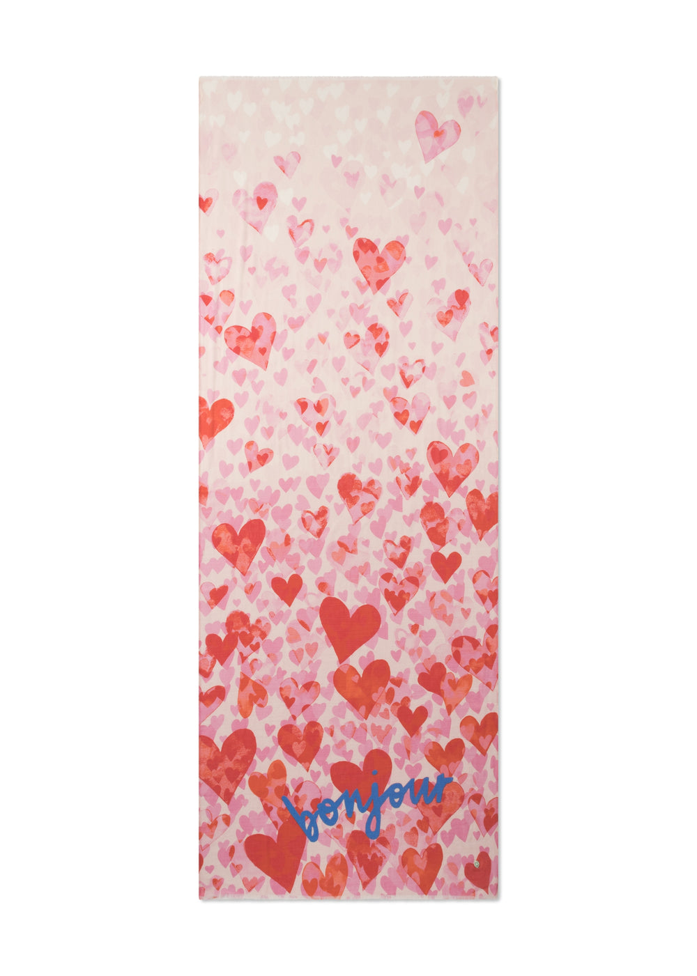 PRINTED SCARF MODAL/COTTON HEARTS rot-70X180CM, rot RED2 Bild 2