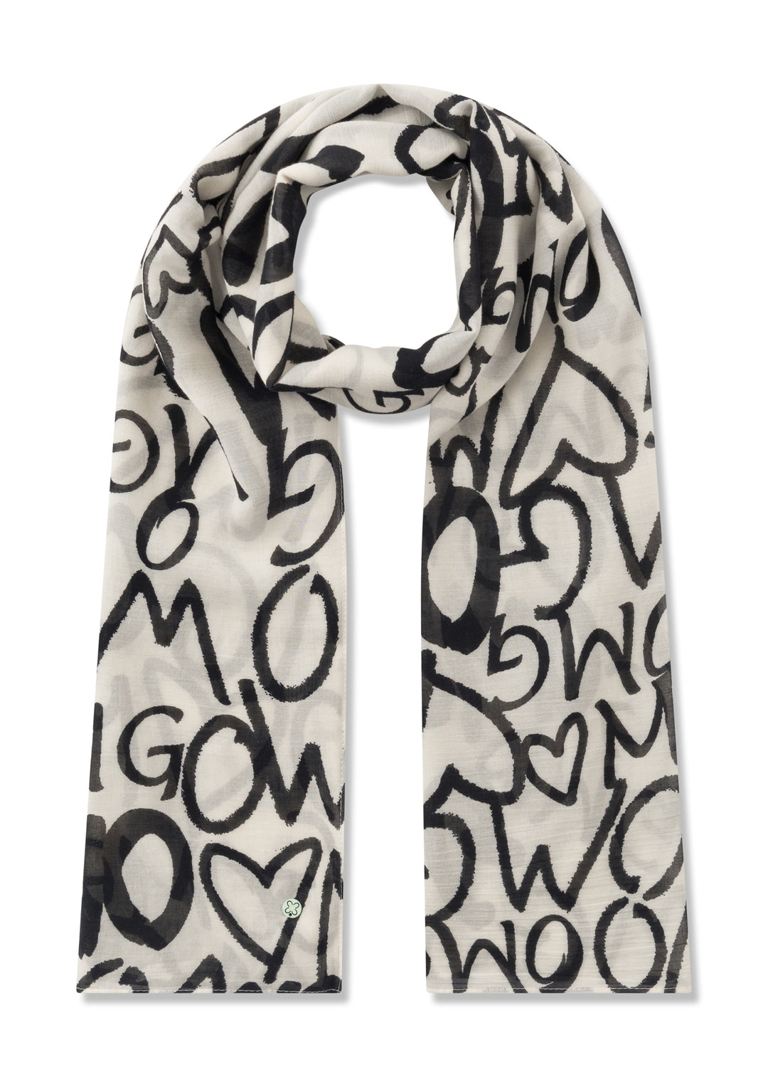 PRINTED SCARF MODAL/COTTON OMG QUOTE weiß-70X180CM, weiß WHI1 Bild 1