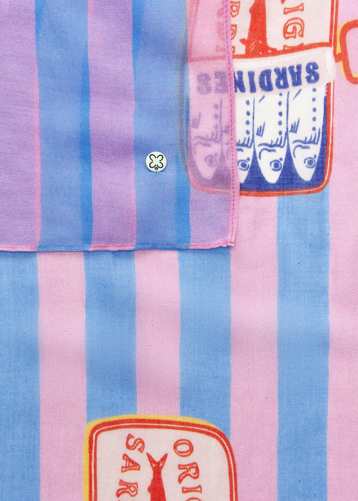 PRINTED SCARF MODAL/COTTON SADRINES STRIPES blau-70X180CM, blau BLU2 Bild 3