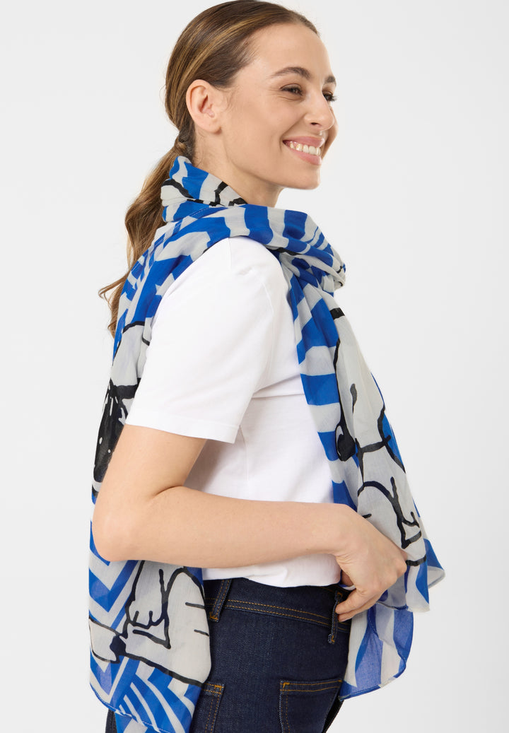 PRINTED SCARF MODAL/COTTON SNOOPY UMBRELLA blau-55X180CM, blau BLU2 Bild 3