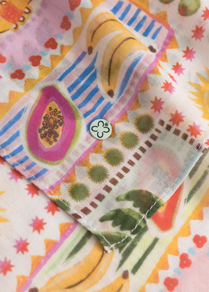 PRINTED SCARF MODAL/COTTON SUN PATTERN MIX pink-70X180CM, pink PIN1 Bild 3