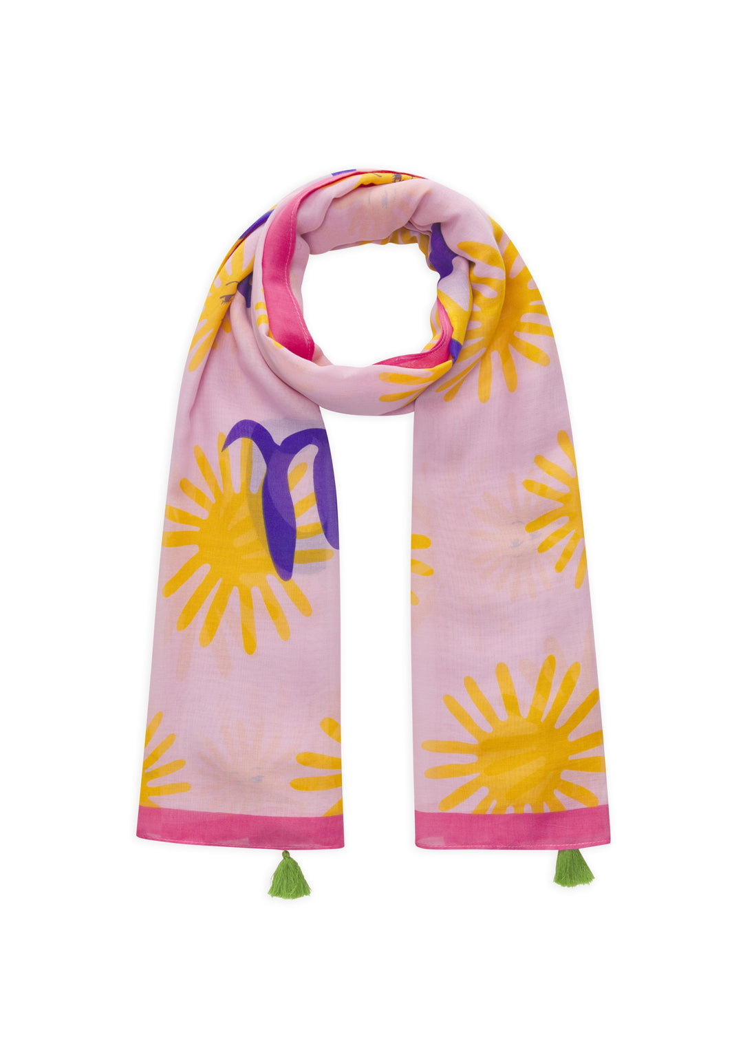 PRINTED SCARF MODAL/COTTON SUNS ALLOVER WITH QUOTE lila-100X180CM, lila LIL1 Bild 1