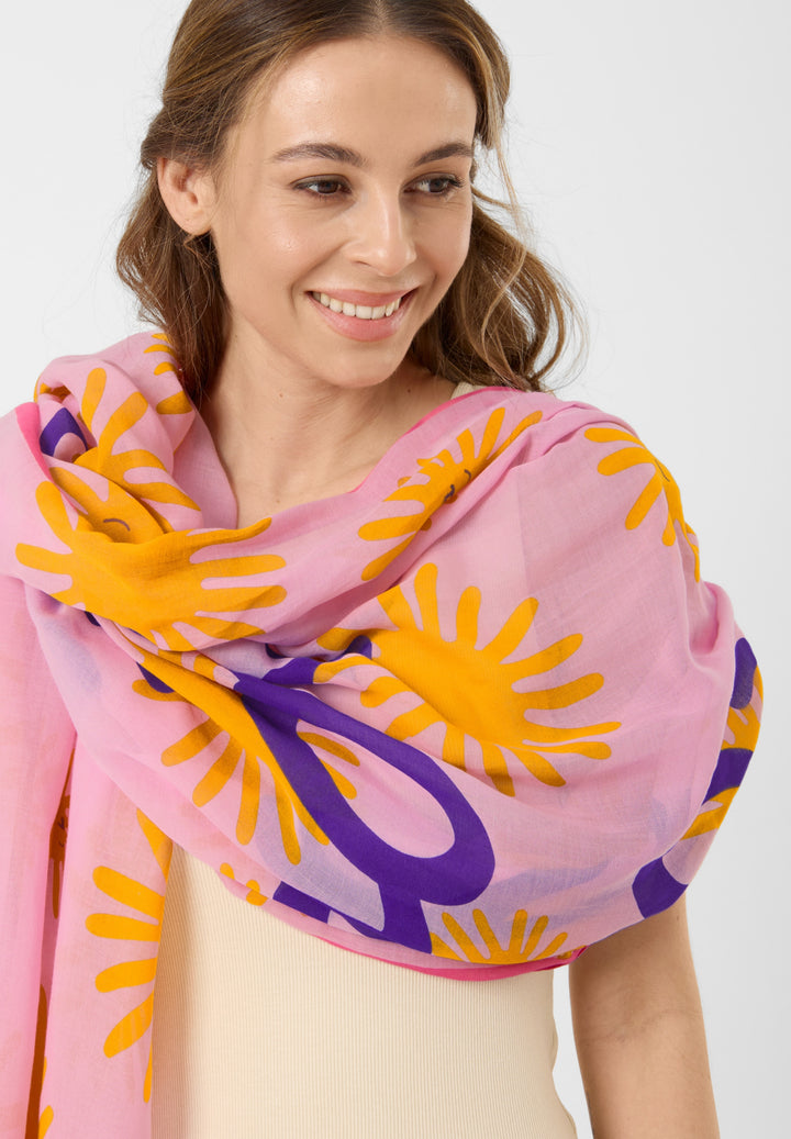 PRINTED SCARF MODAL/COTTON SUNS ALLOVER WITH QUOTE lila-100X180CM, lila LIL1 Bild 3