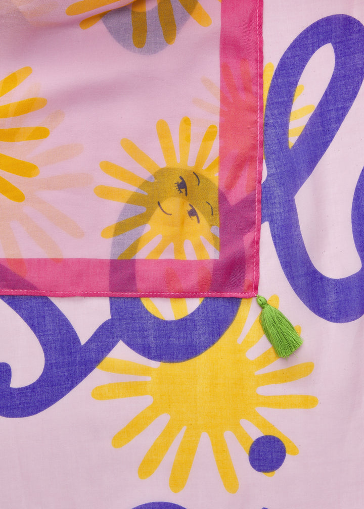 PRINTED SCARF MODAL/COTTON SUNS ALLOVER WITH QUOTE lila-100X180CM, lila LIL1 Bild 3