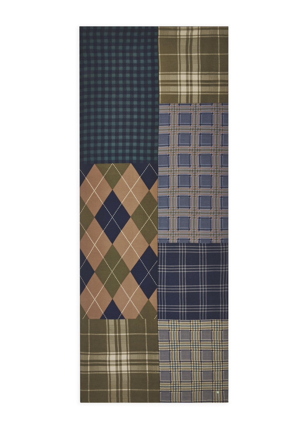PRINTED SCARF POLYESTER CHECK MIX blau-70X180CM, blau BLU3 Bild 2