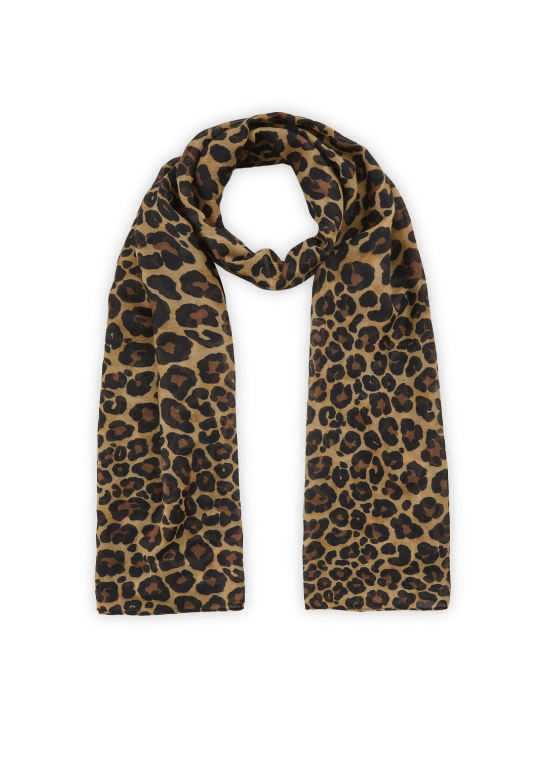 PRINTED SCARF POLYESTER LEOPARD braun-55X180CM, braun BRO2 Bild 1