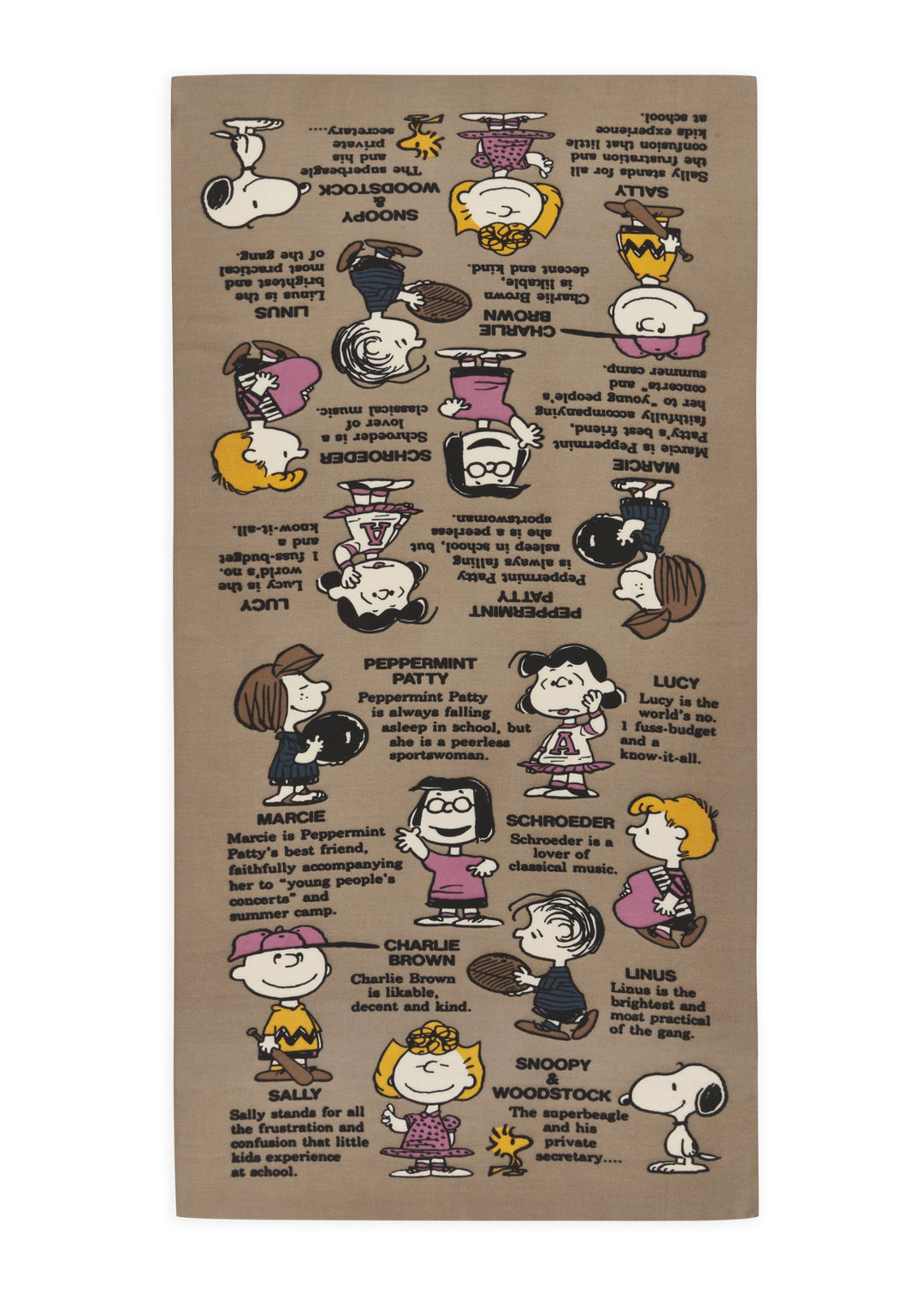PRINTED SCARF POLYESTER TWILL PEANUTS CHARACTERS braun-70X180CM, braun BRO1 Bild 1