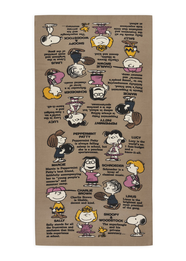 PRINTED SCARF POLYESTER TWILL PEANUTS CHARACTERS braun-70X180CM, braun BRO1 Bild 1