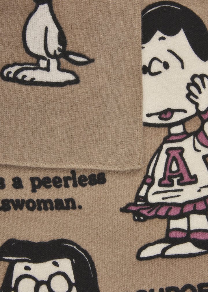 PRINTED SCARF POLYESTER TWILL PEANUTS CHARACTERS braun-70X180CM, braun BRO1 Bild 2