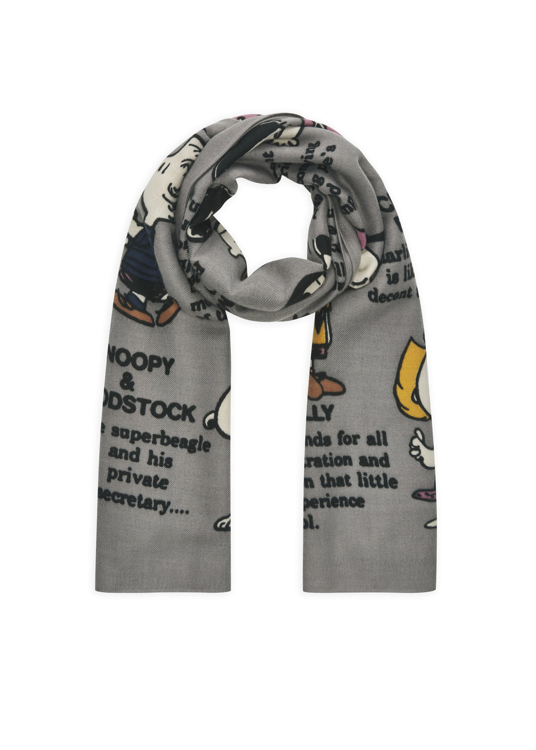 PRINTED SCARF POLYESTER TWILL PEANUTS CHARACTERS grau-70X180CM, grau GRY2 Bild 1
