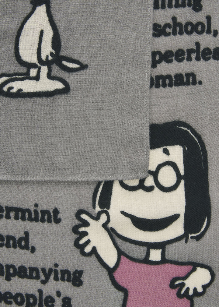 PRINTED SCARF POLYESTER TWILL PEANUTS CHARACTERS grau-70X180CM, grau GRY2 Bild 3