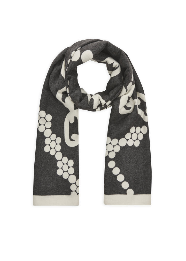 PRINTED SCARF POLYESTER/VISCOSE CHAINS schwarz-100X180CM, schwarz BLK2 Bild 1