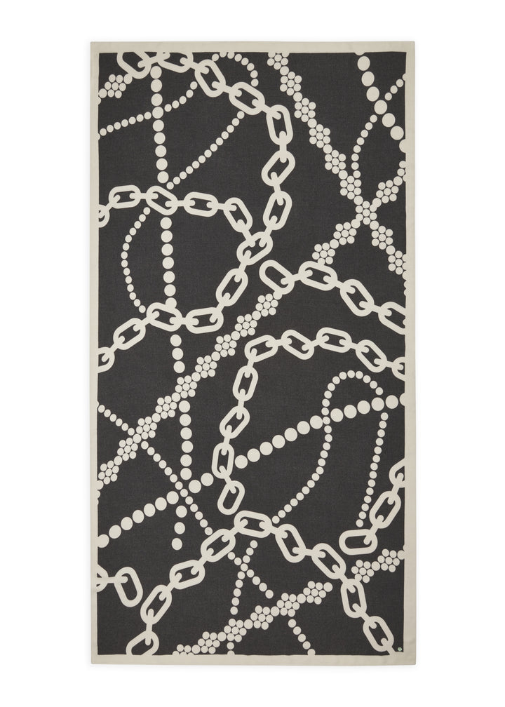 PRINTED SCARF POLYESTER/VISCOSE CHAINS schwarz-100X180CM, schwarz BLK2 Bild 2