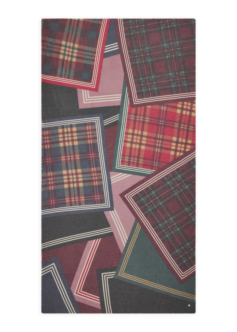 PRINTED SCARF POLYESTER/VISCOSE MIXED CHECKS rot-90X180CM, rot RED3 Bild 2
