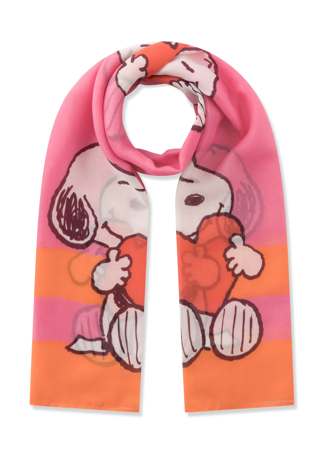 PRINTED SCARF RECYCLED POLYESTER SNOOPY  pink-70X180CM, pink PIN1 Bild 1