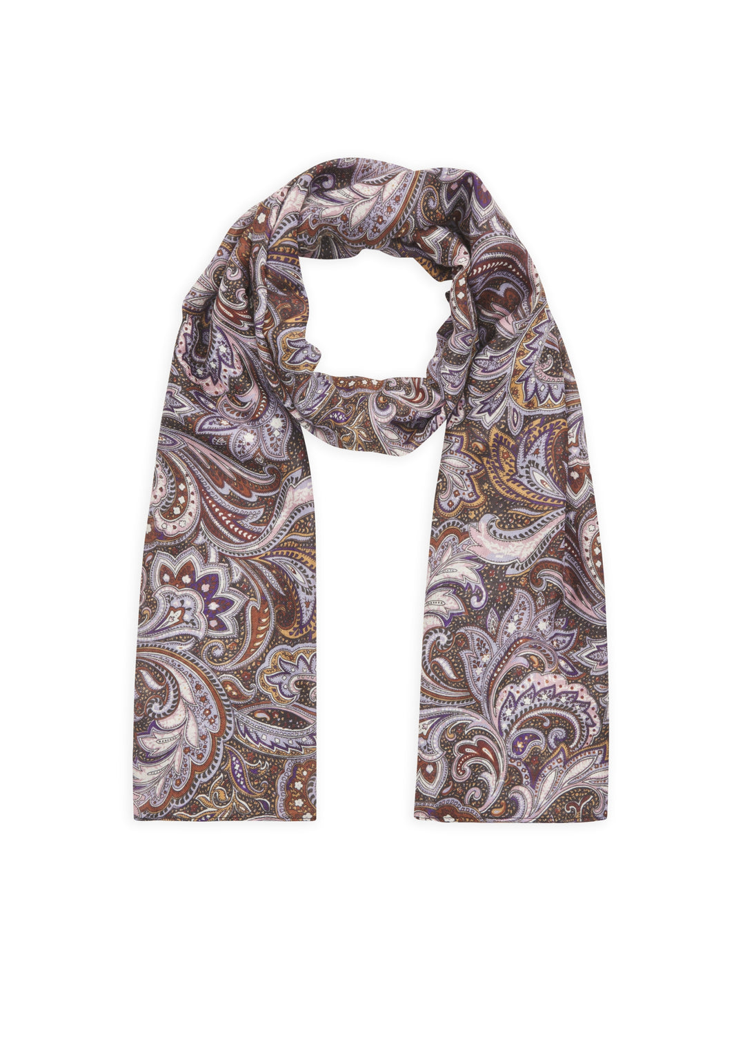 PRINTED SCARF RECYCLED POLYESTER PAISLEY lila-55X180CM, lila LIL2 Bild 1