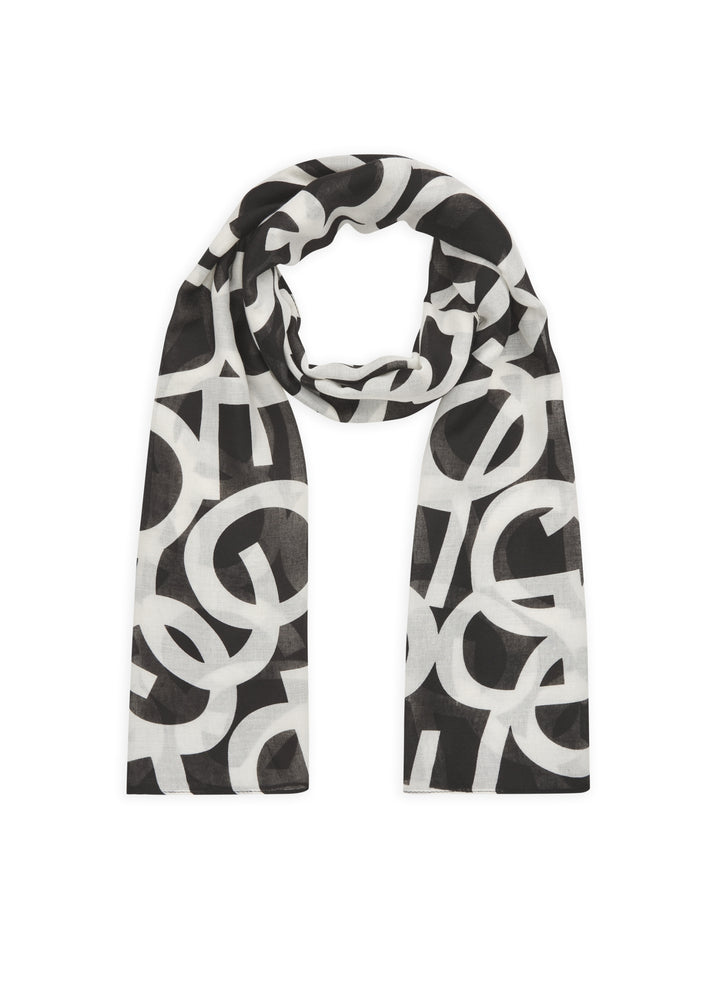 PRINTED SCARF RECYCLED POLYESTER LETTERS CODELLO schwarz-55X180CM, schwarz BLK2 Bild 1