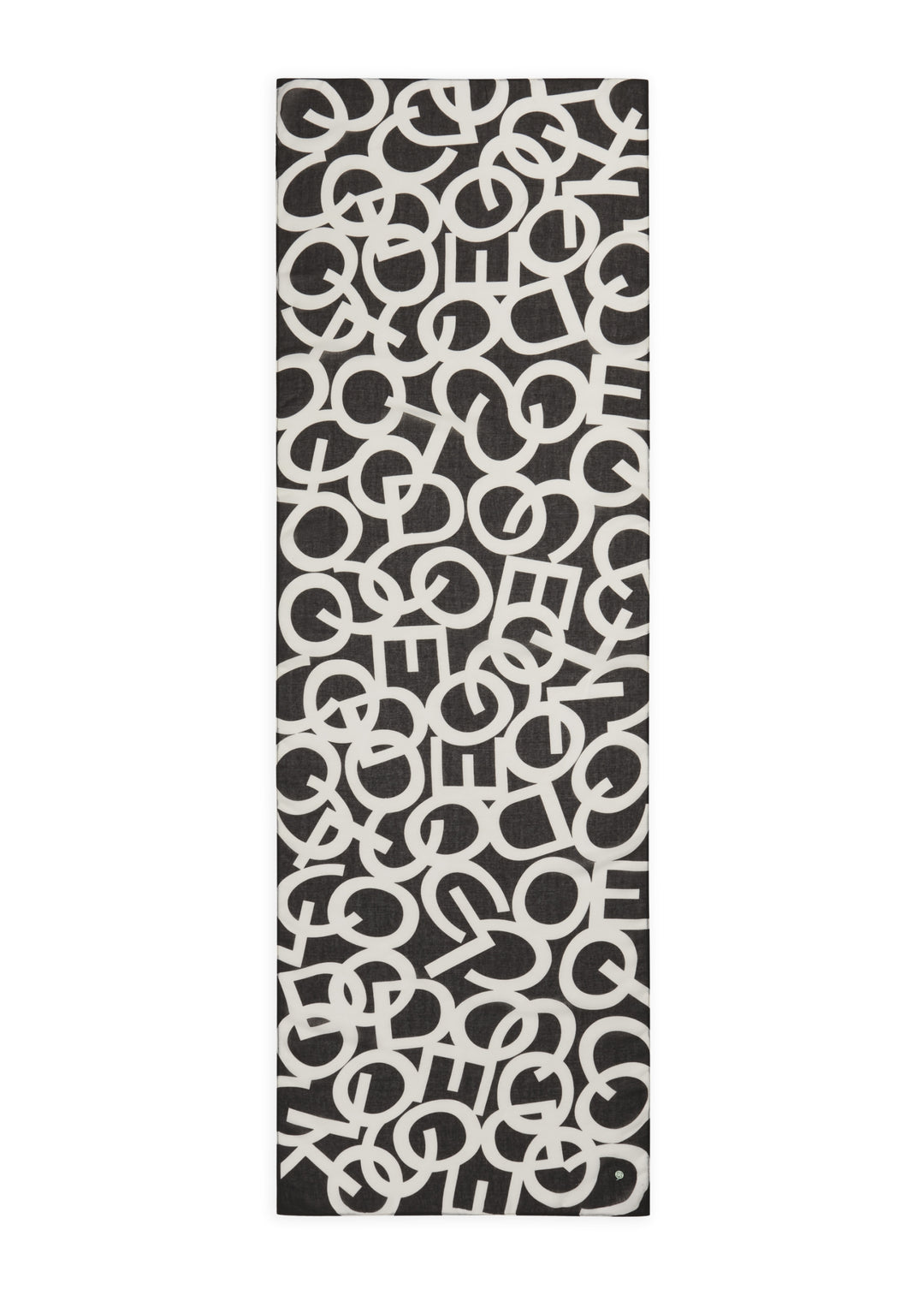 PRINTED SCARF RECYCLED POLYESTER LETTERS CODELLO schwarz-55X180CM, schwarz BLK2 Bild 2