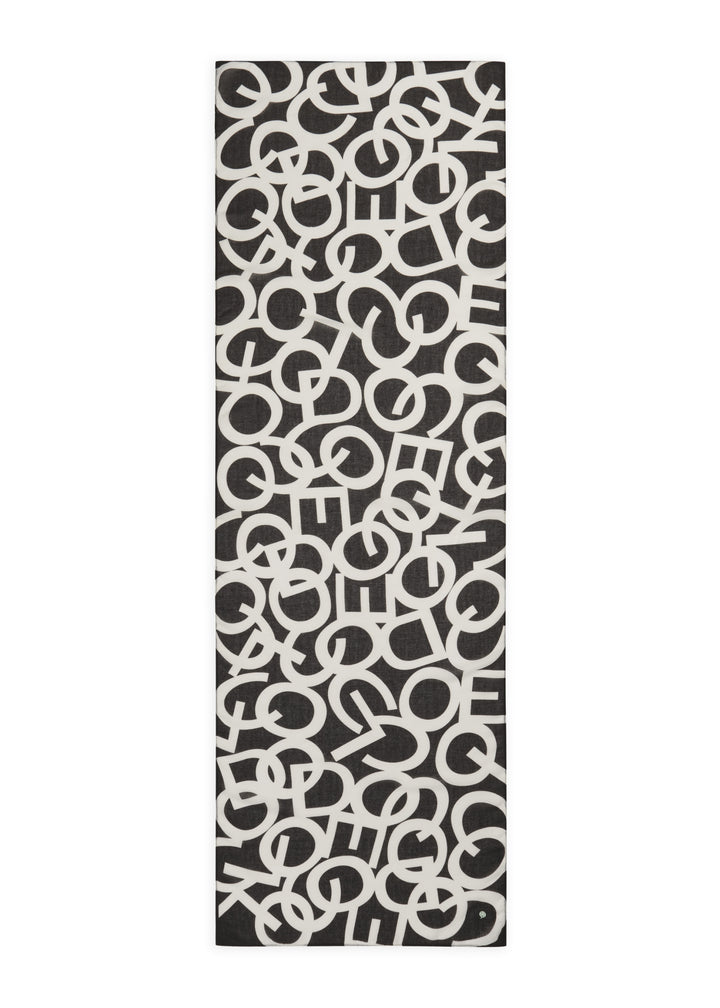 PRINTED SCARF RECYCLED POLYESTER LETTERS CODELLO schwarz-55X180CM, schwarz BLK2 Bild 2