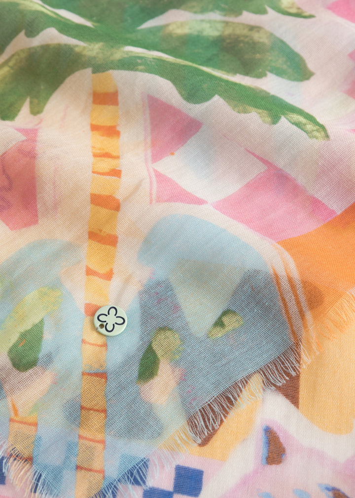 PRINTED SQUARE  COTTON AMORE PATTERN MIX pink-120X120CM, pink PIN1 Bild 3