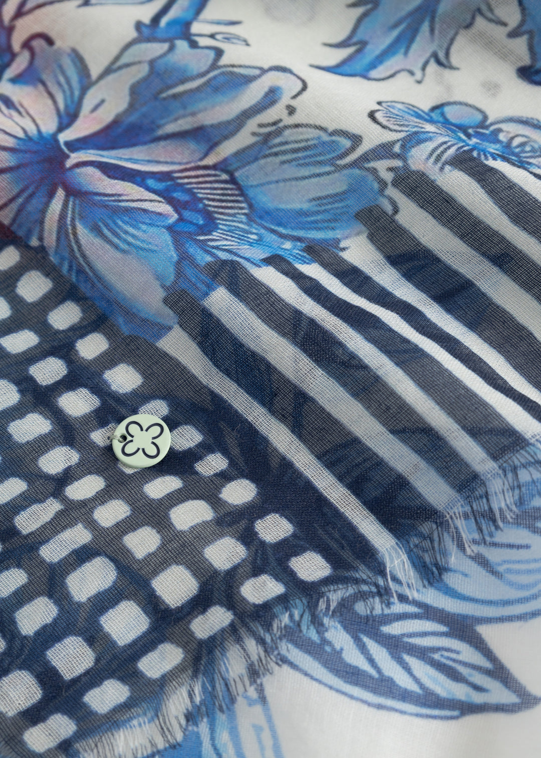 PRINTED SQUARE  COTTON PARIS blau-120X120CM, blau BLU2 Bild 3