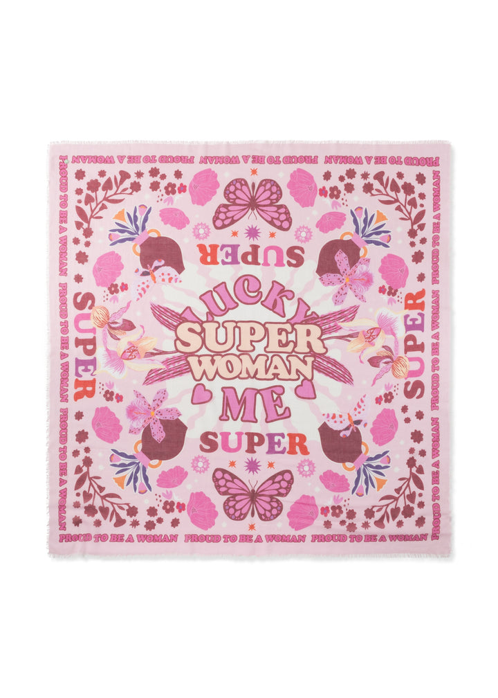 PRINTED SQUARE  COTTON SUPERWOMAN pink-120X120CM, pink PIN1 Bild 2