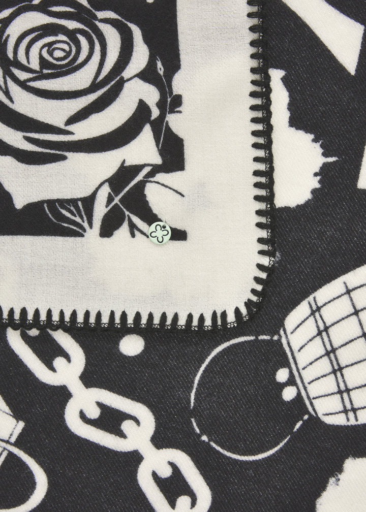 PRINTED SQUARE POLYESTER TWILL MIXED PATTERN schwarz-120X120CM, schwarz BLK2 Bild 3