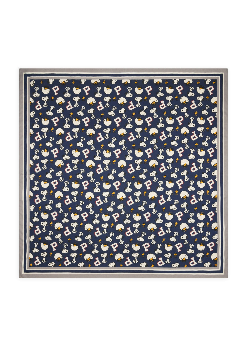 PRINTED SQUARE POLYESTER TWILL SNOOPY WOODSTOCK blau-120X120CM, blau BLU3 Bild 2