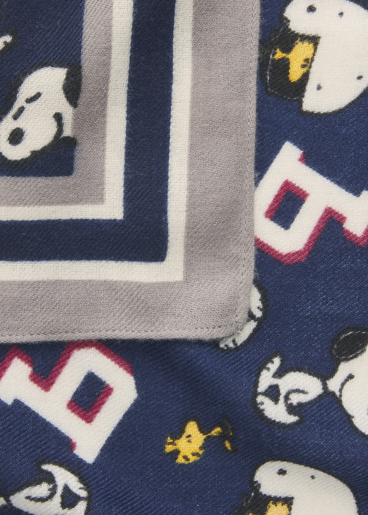 PRINTED SQUARE POLYESTER TWILL SNOOPY WOODSTOCK blau-120X120CM, blau BLU3 Bild 3