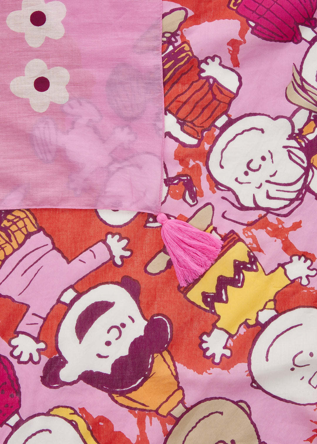 PRINTED TRIANGLE COTTON PEANUTS SNOOPY MIX pink-135X135X200CM, pink PIN2 Bild 3