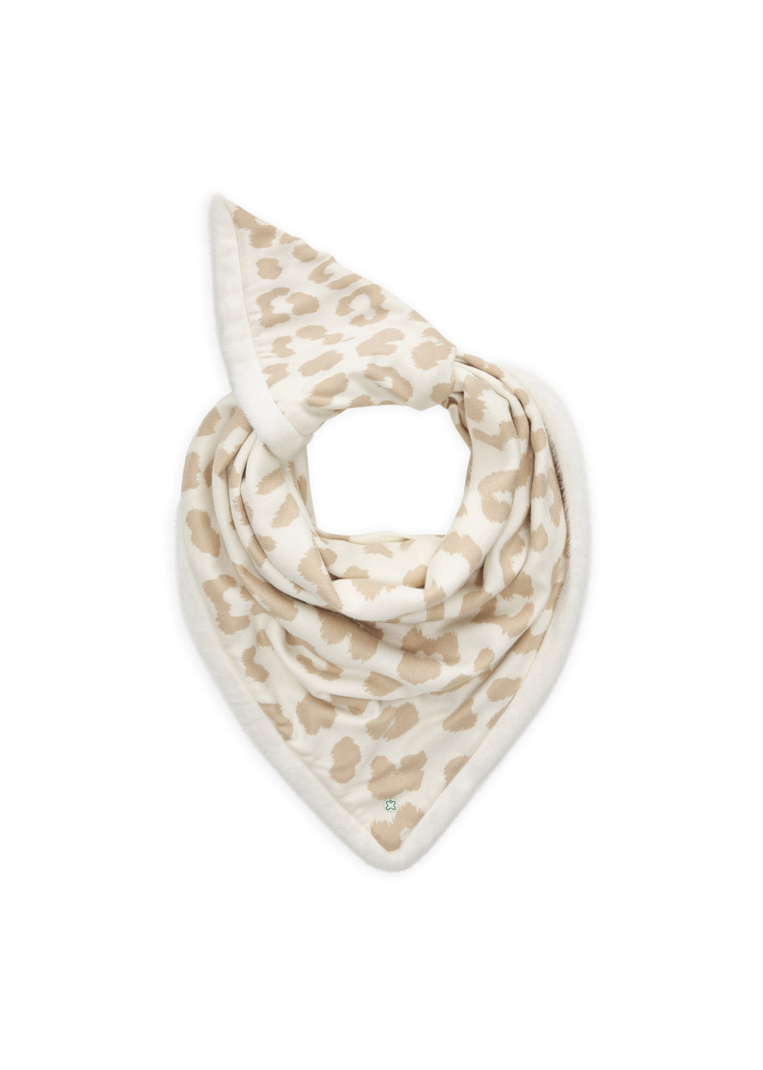 PRINTED TRIANGLE POLYESTER/VISCOSELEO WITH FAKE FUR beige-126X126X185, beige BEI2 Bild 1