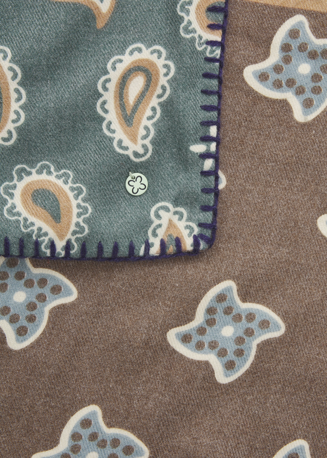 PRINTED TRIANGLE POLYESTER/VISCOSEPAISLEY braun-126X126X185CM, braun BRO3 Bild 1