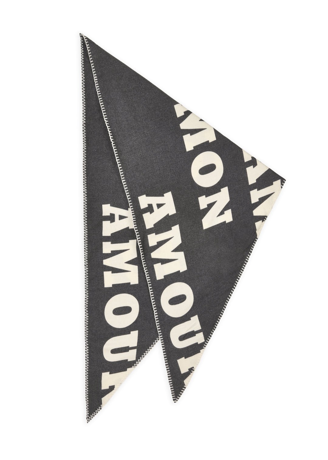 PRINTED TRIANGLE POLYESTER/VISCOSEMON AMOUR QUOTES schwarz-126X126X18, schwarz BLK2 Bild 2