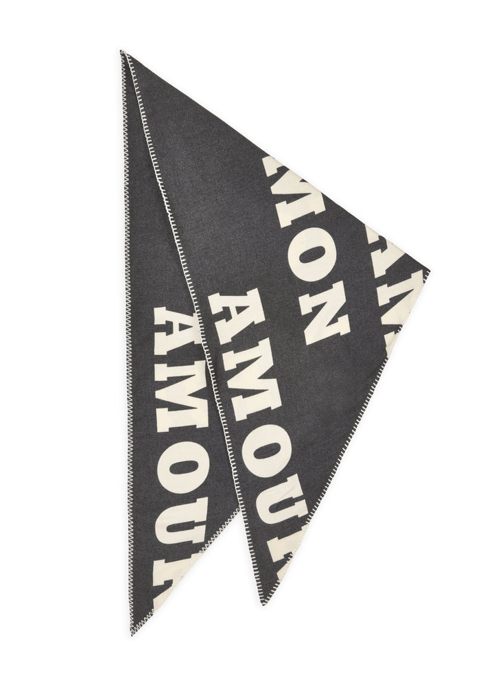 PRINTED TRIANGLE POLYESTER/VISCOSEMON AMOUR QUOTES schwarz-126X126X18, schwarz BLK2 Bild 2
