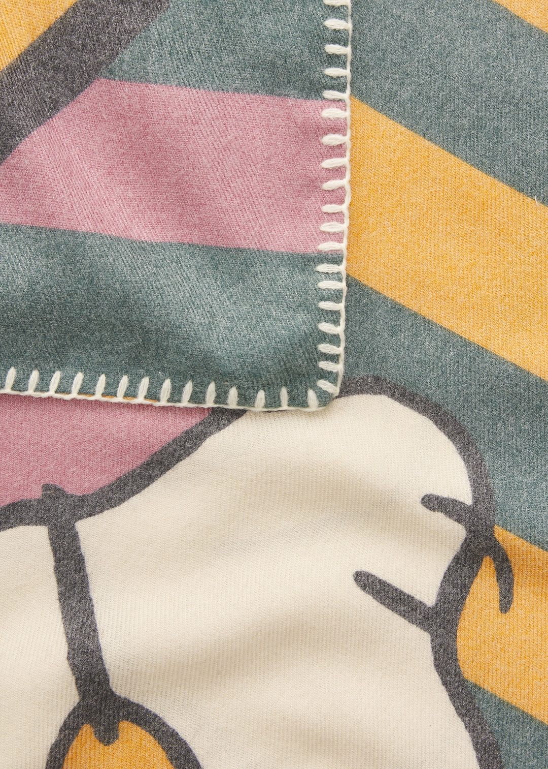 PRINTED TRIANGLE POLYESTER/VISCOSESTRIPES PEANUTS grün-126X126X185CM, grün GRE3 Bild 1