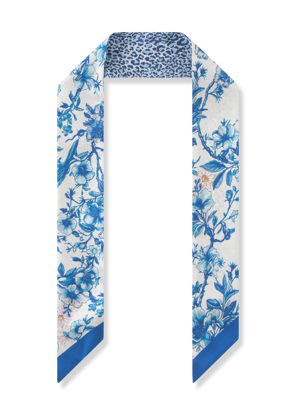 PRINTED TWILLY SILK FLOWERS LEO  blau-5X86,5CM, blau BLU2 Bild 2