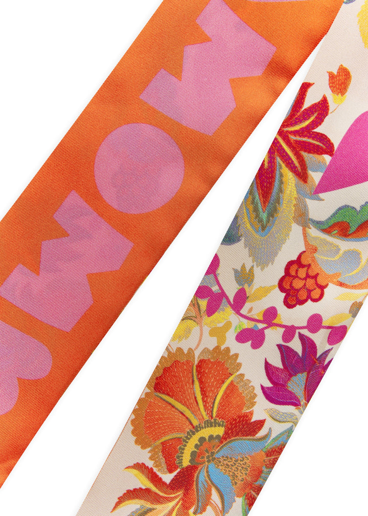 PRINTED TWILLY SILK LOVE MOM FLOWER MIX rot-5X86,5CM, rot RED1 Bild 3