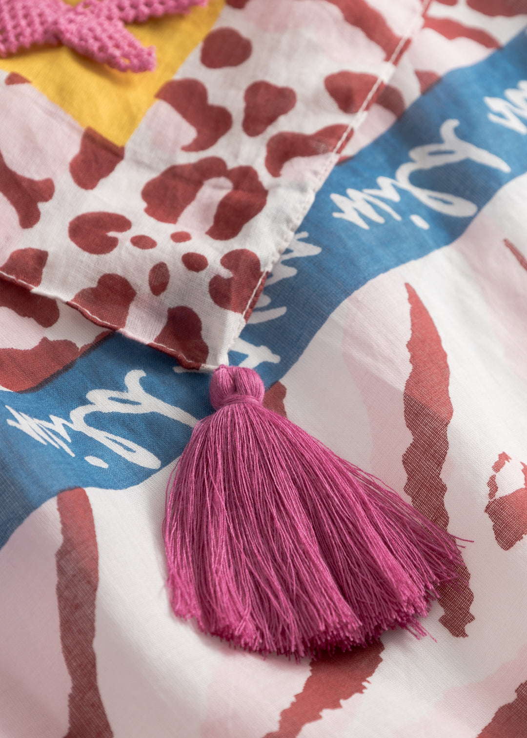 SQUARE ORGANIC COTTON ANIMAL PRINT MIX pink-100X100CM, pink PIN2 Bild 3