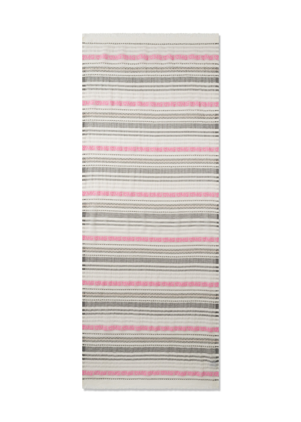 WOVEN SCARF COTTON MIX STRIPES OMG grau-70X180CM, grau GRY2 Bild 2